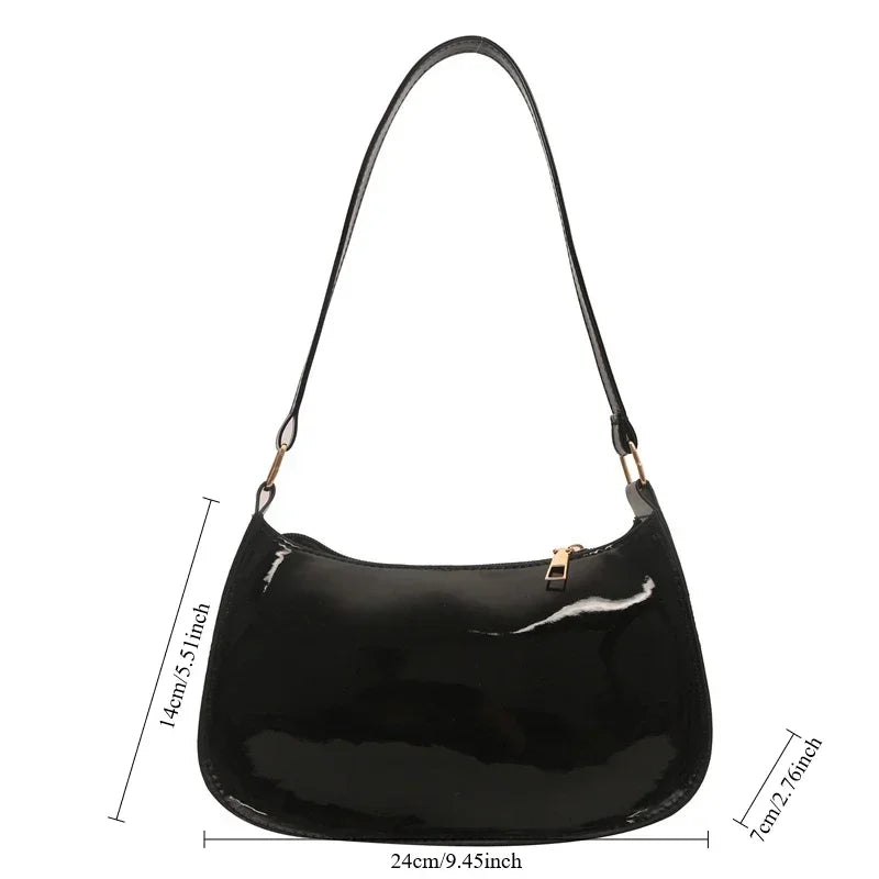 Patent Leather Designer Shoulder Handbag