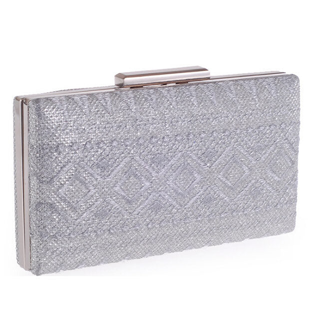 Women's Silver Fashion Prom Clutch