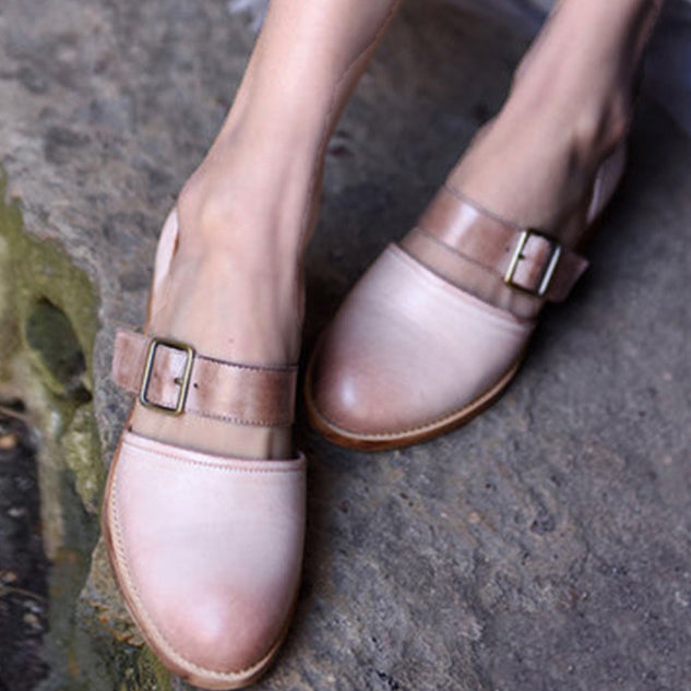 Low Heel Closed-toe Pump Shoes  With Buckle