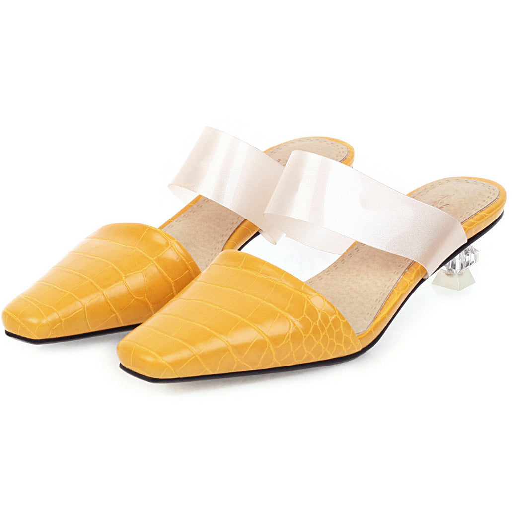 Closed-toe Low Heel Sandals Pumps Shoes - Mislish
