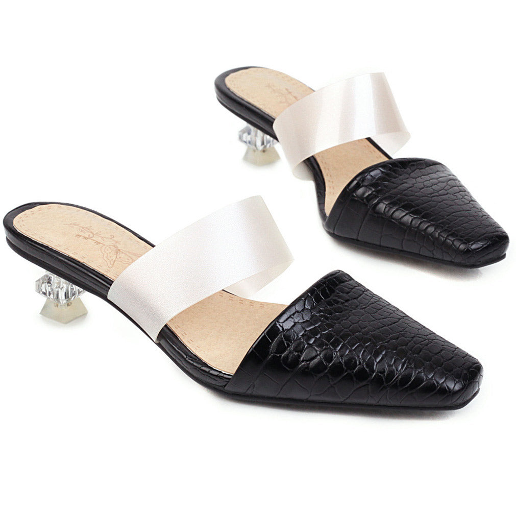 Closed-toe Low Heel Sandals Pumps Shoes - Mislish