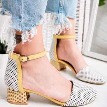 Polka Dot Round Cap-toe Dance Shoes