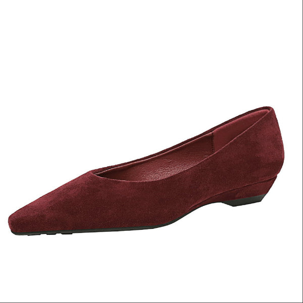 Women's Simple Suede Pumps Pointed Toe Flat Shoes