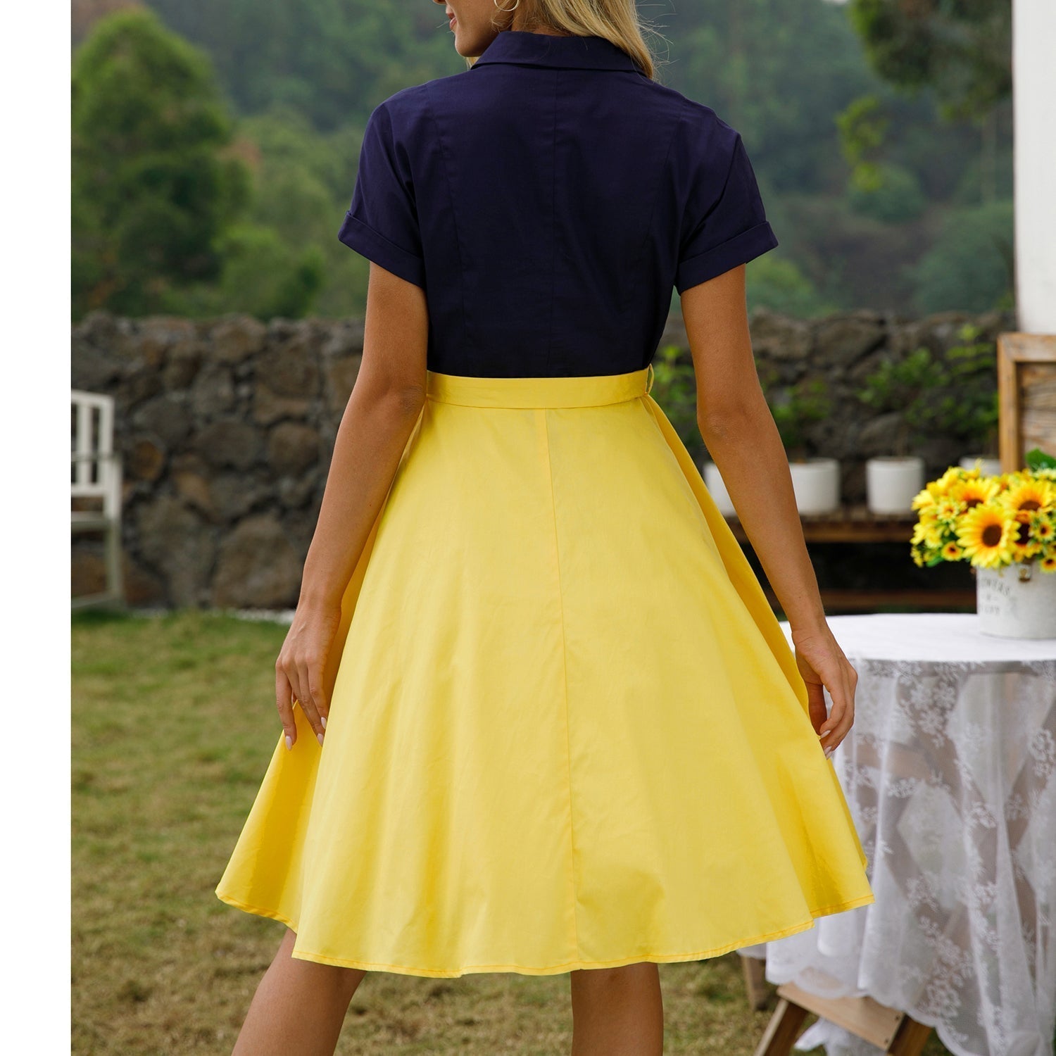 Womens 1950s Retro Rockabilly Princess Cosplay Dress short sleeve 50's 60's Party Costume Gown(S-2XL) - Fashionpara