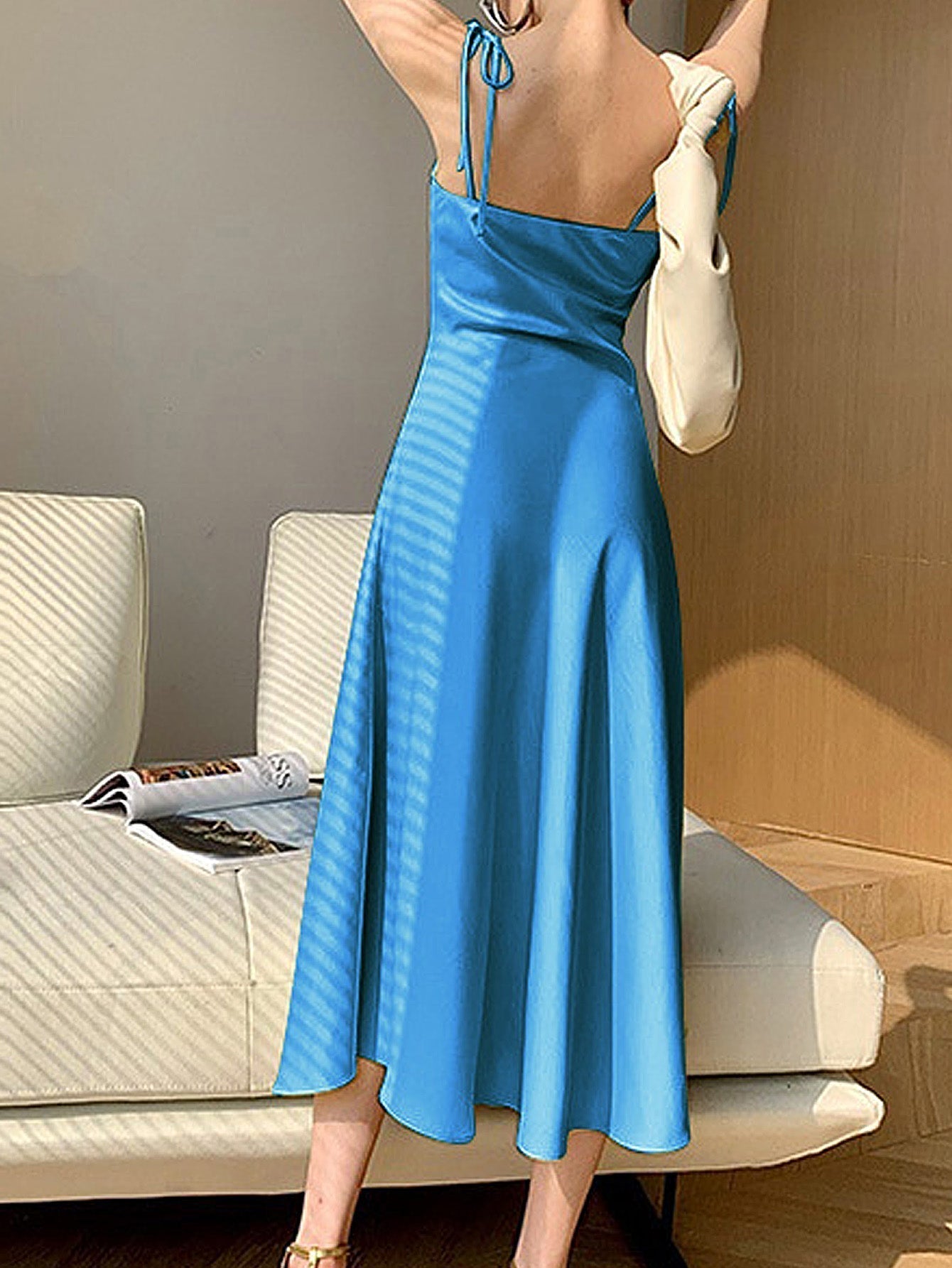 Womens Swing Collar Sleeveless Party Maxi Dress - Fashionpara