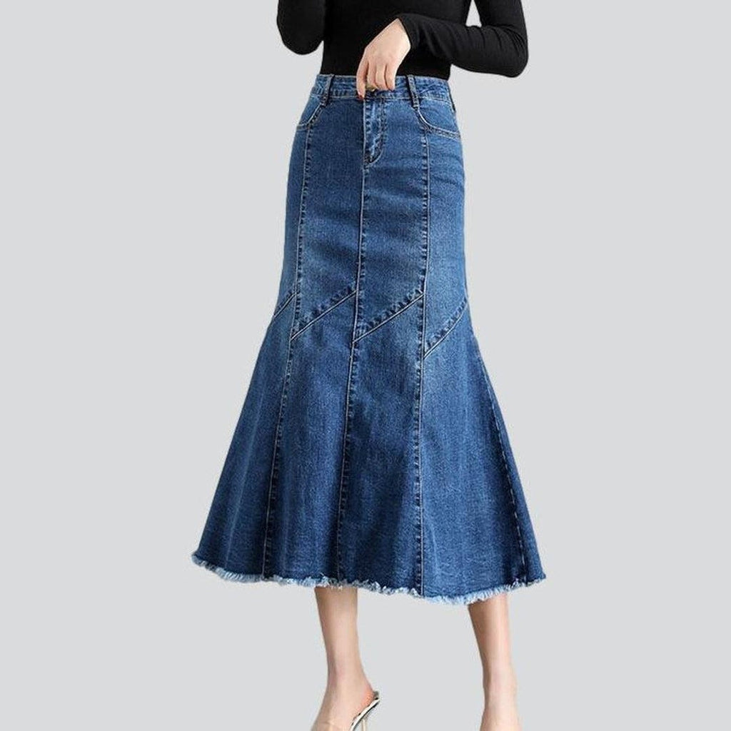 Women's fishtail denim skirt - Fashionpara