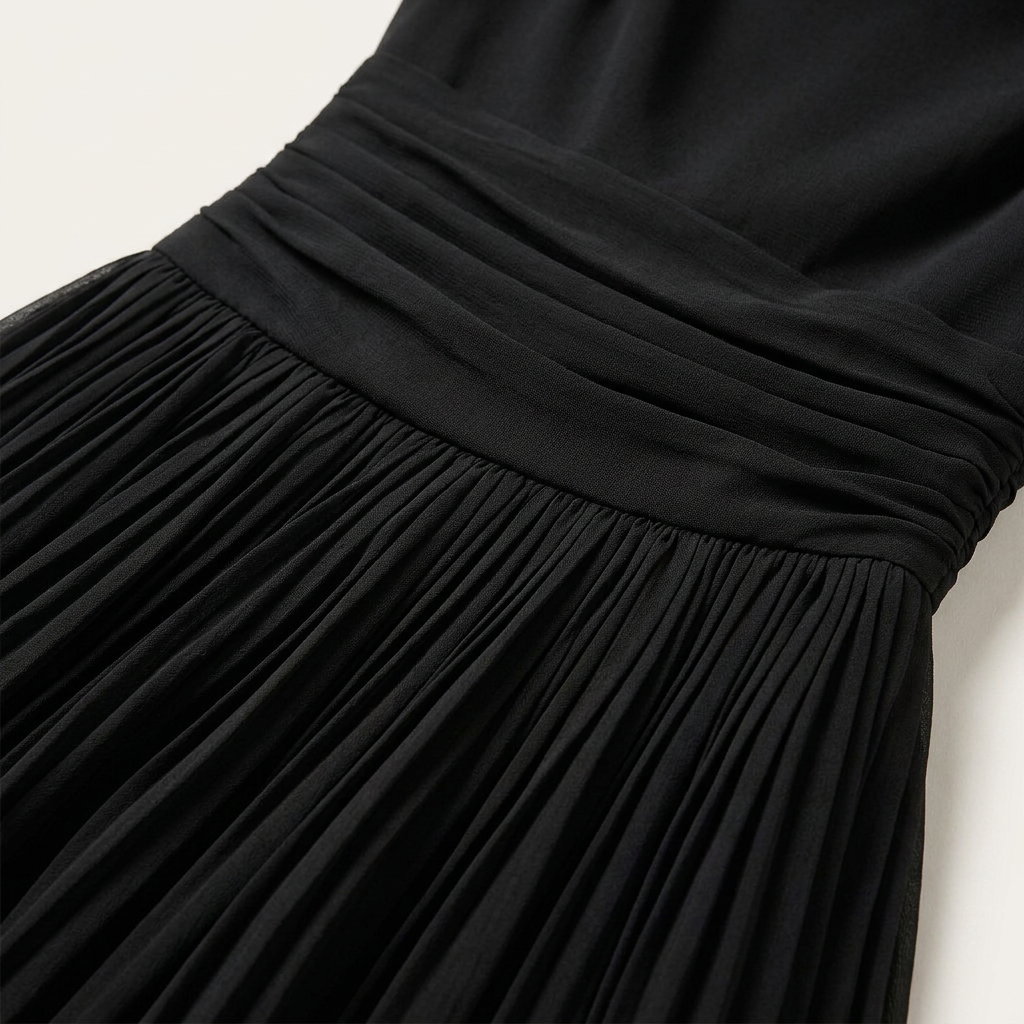 Cowl Neck Sleeveless Pleated A-Line Midi Dress 4