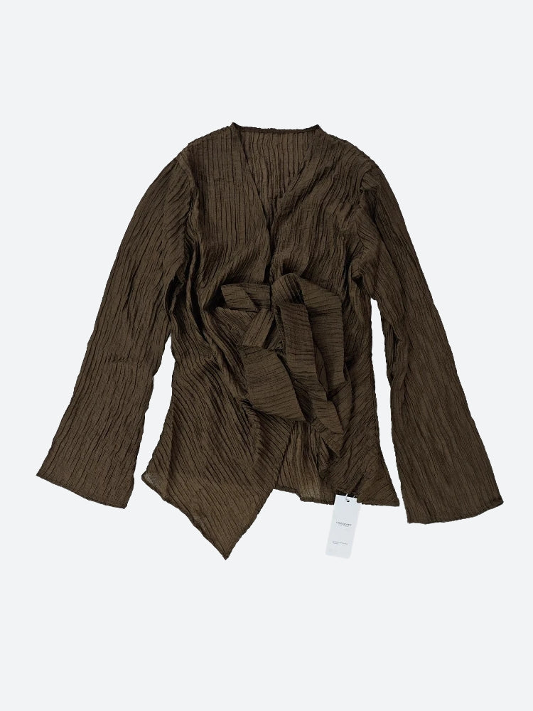 Wrap Around Blouse & Maxi Skirt Two Piece Set - Fashionpara