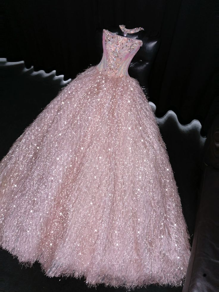 Gorgeous Pink Strapless Sequin Beaded Birthday Party Dress Formal Evening Dress D1224