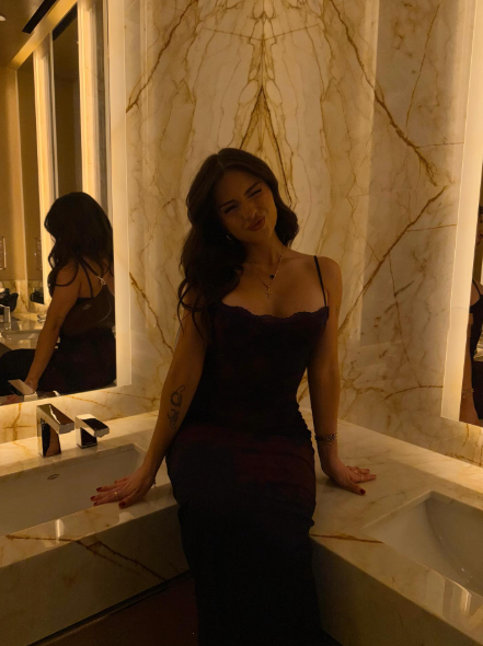 Elegant Spaghetti Straps Burgundy Satin Print Floral Sheath Long Evening Dress Birthday Party Dress D1822