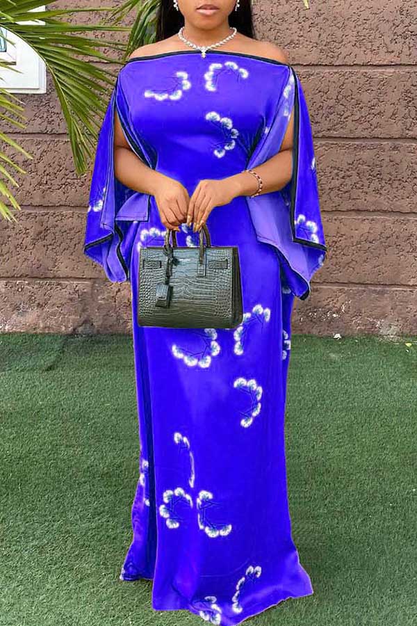 Pretty Off Shoulder Ruffle Sleeve Maxi Dress  Fashionpara