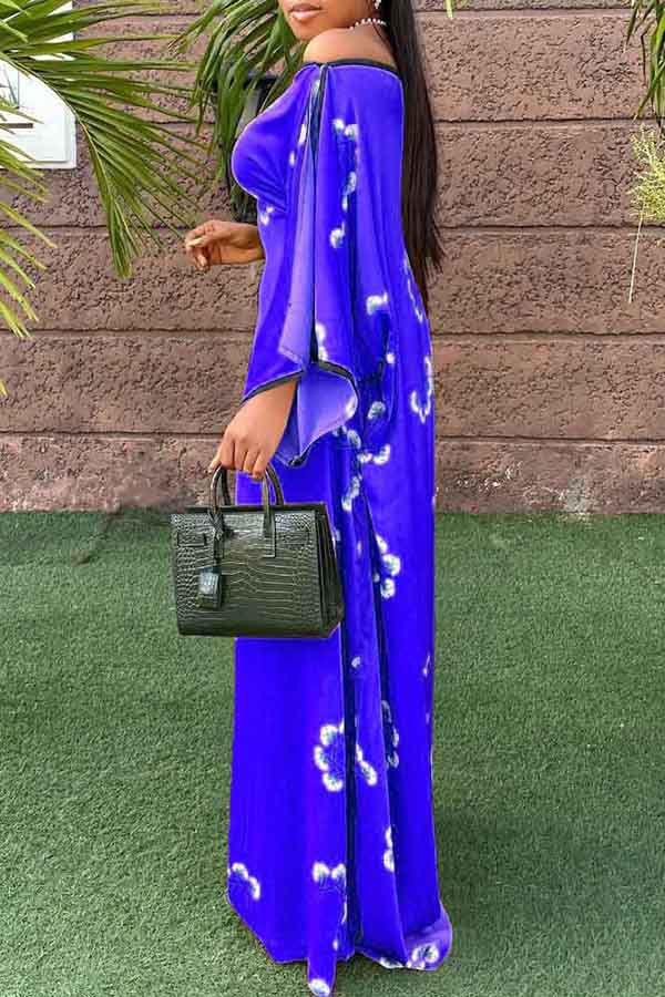 Pretty Off Shoulder Ruffle Sleeve Maxi Dress  Fashionpara