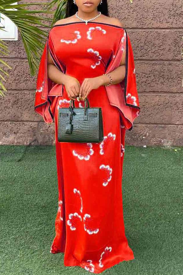 Pretty Off Shoulder Ruffle Sleeve Maxi Dress  Fashionpara