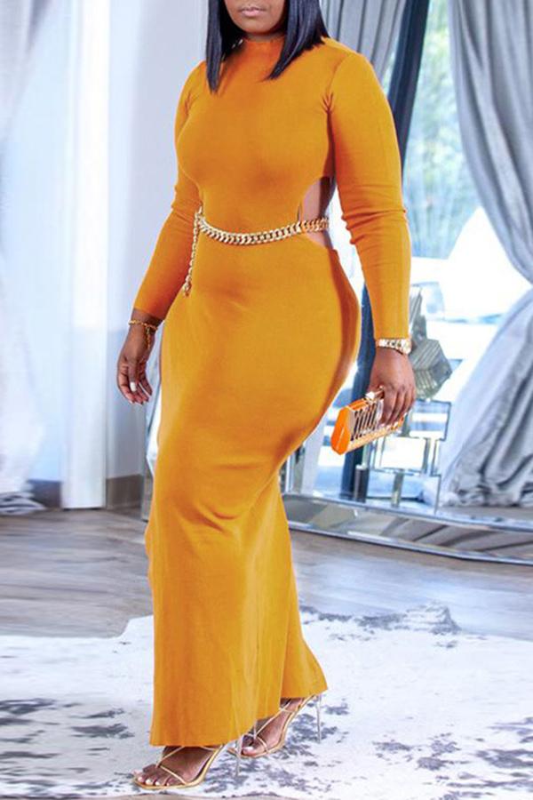 Plus Size Sexy High Slit Cut Out Maxi Dress  Fashionpara