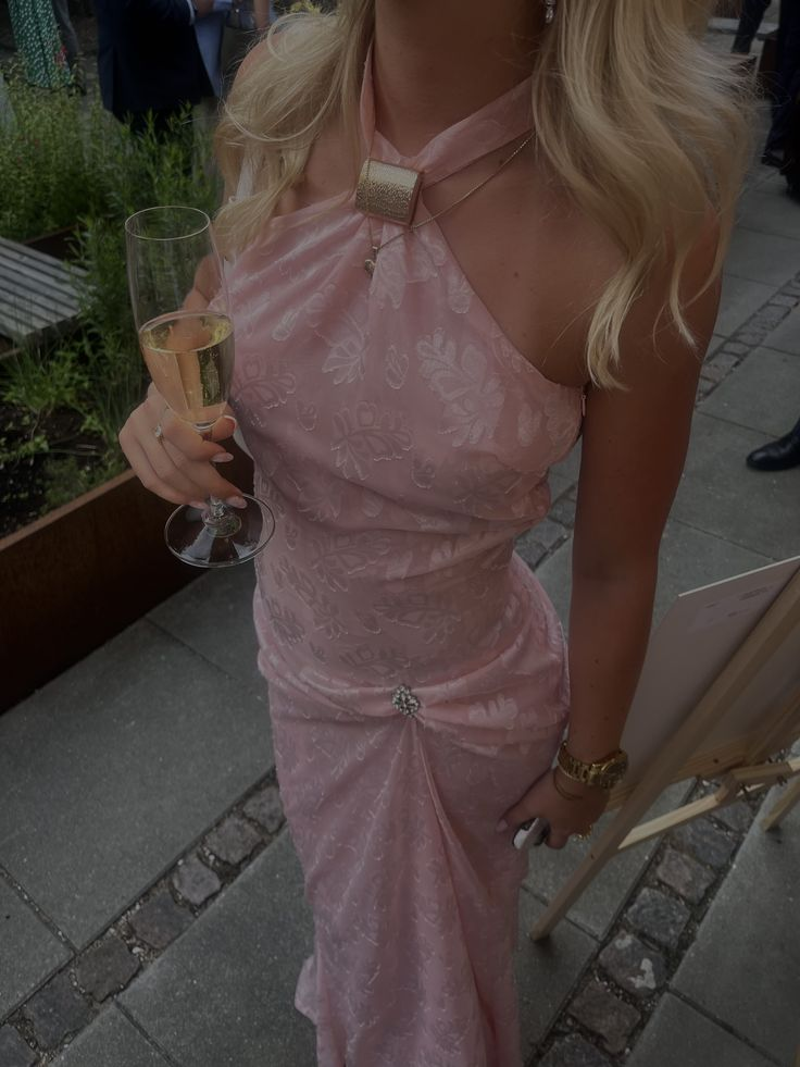 Stylish Halter Pink Satin Print Floral Mermaid Evening Dress Long Wedding Guest Dress D1628