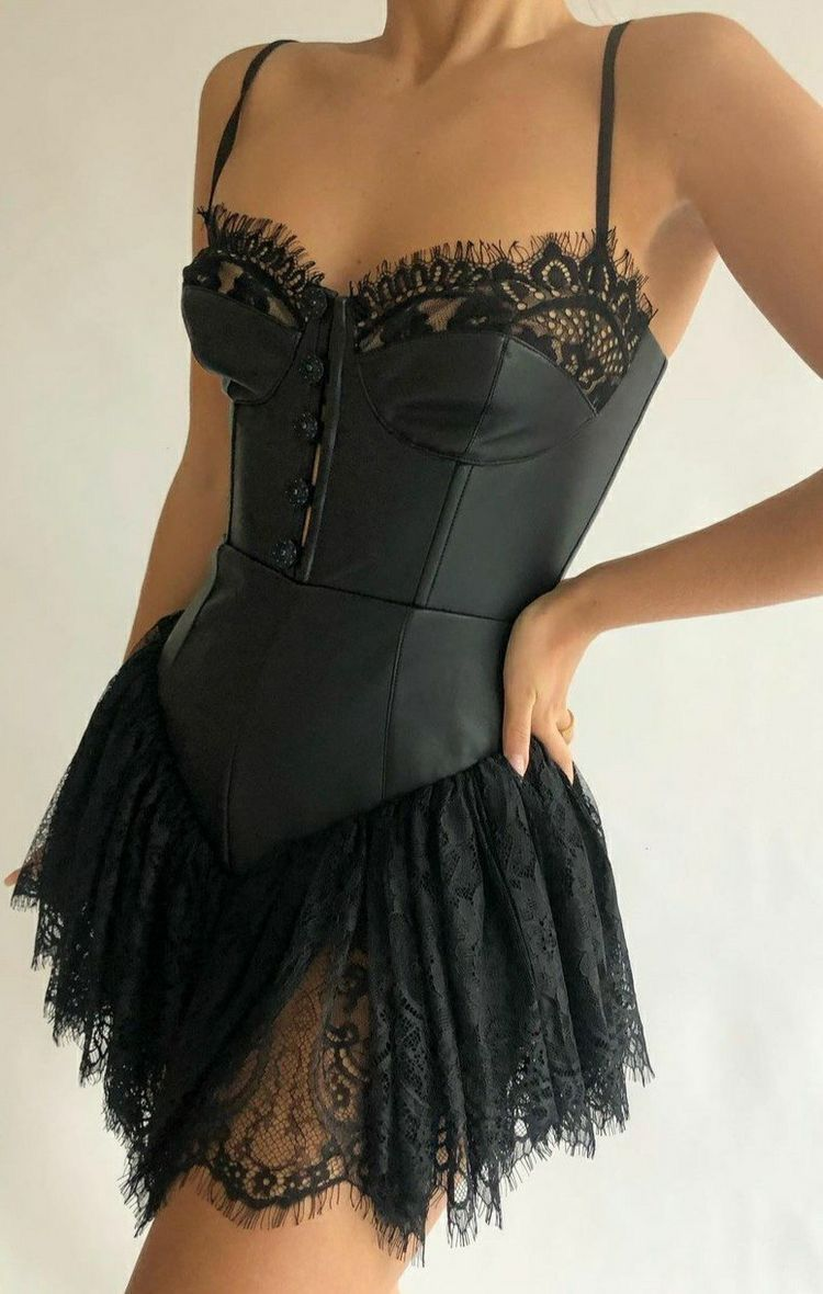 Stylish Spaghetti Straps Black Satin Lace Short Homecoming Dress Cocktail Dress D376