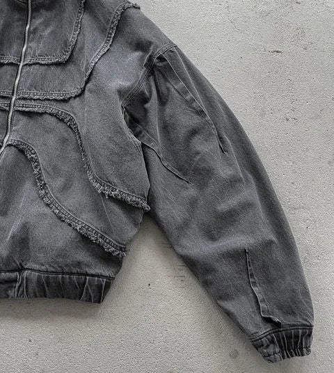 Gothic Punk Washed Zipper Hoodie 4