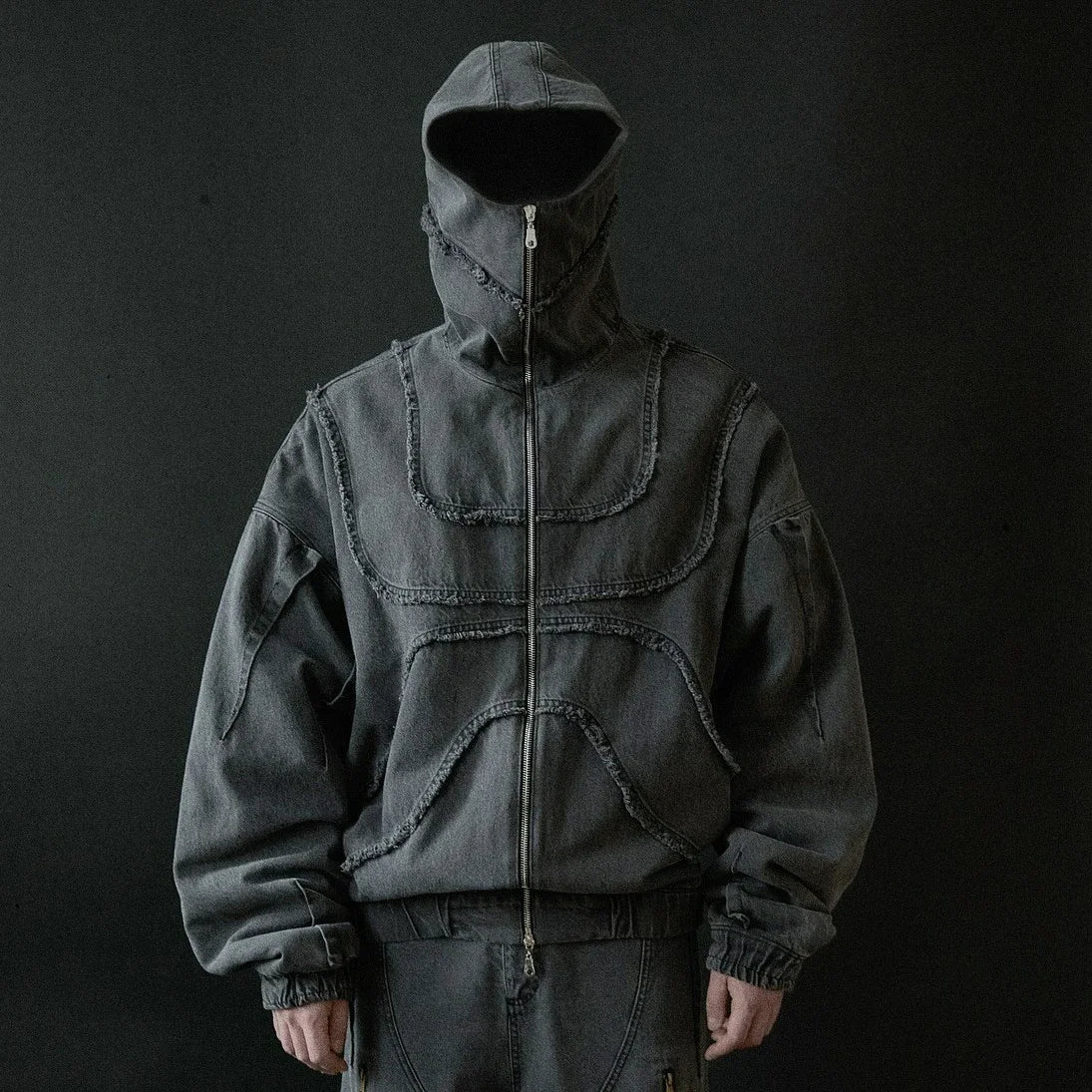 Gothic Punk Washed Zipper Hoodie 5