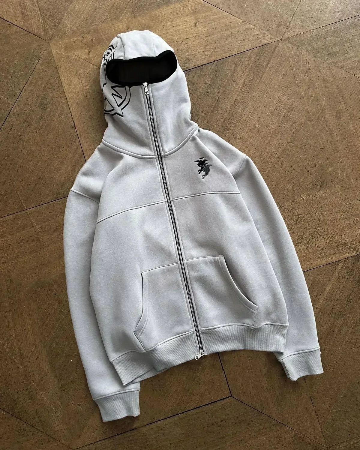 Gothic Punk Washed Zipper Hoodie 7
