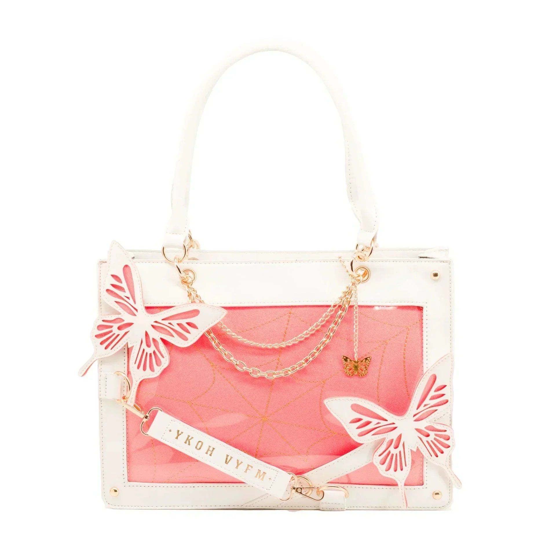Y2K Labyrinth Butterfly Spider Web Chain Diy Transparent Lolita Gothic Bag White Red Halloween