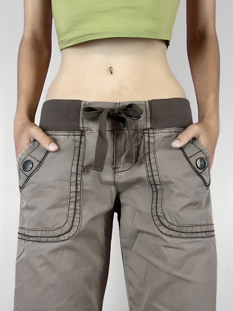 Y2K Low Waist Drawstring Pants