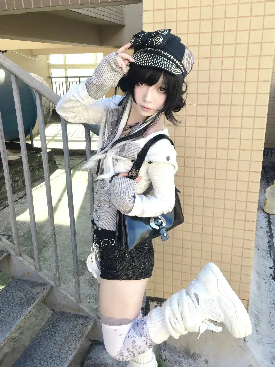Y2K Rhinestone Layered Cardigan 4