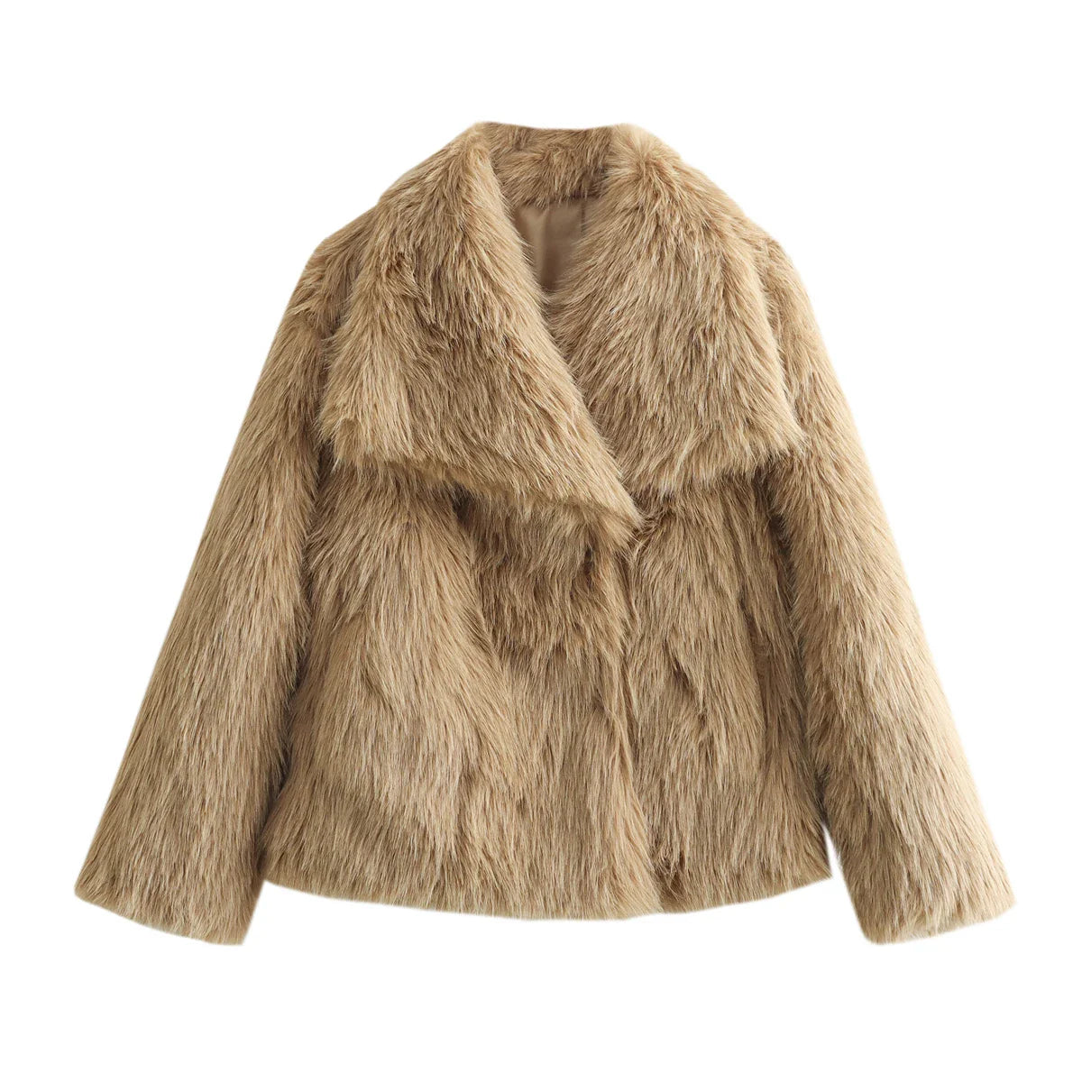 Faux Fur Oversized Fashion Thick Warm Casual Elegant Coats - Fashionpara