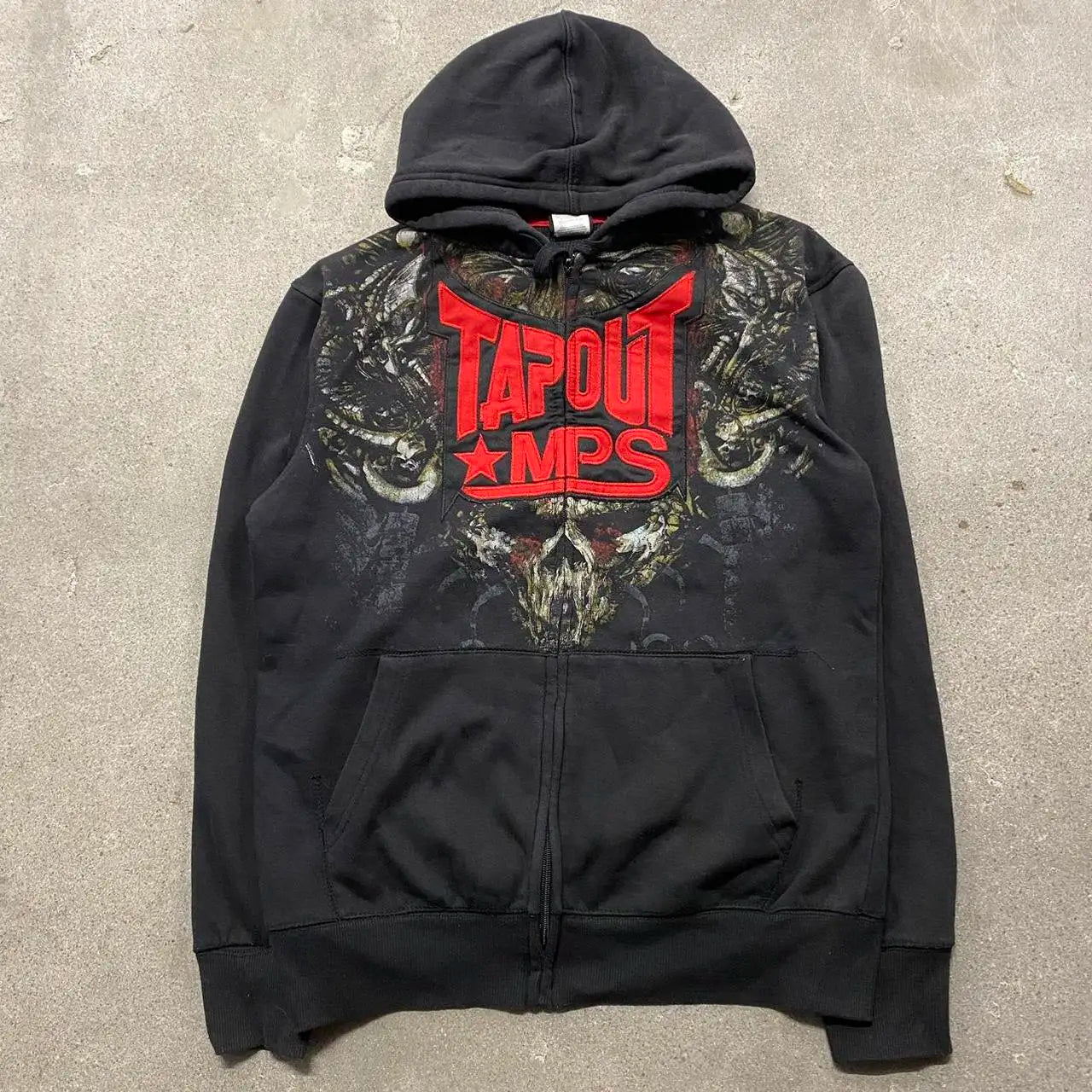 Skull Graphic Zipper Hoodie