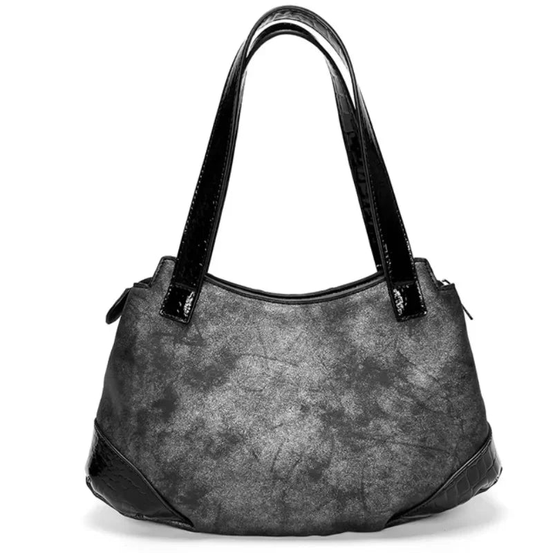 Y2K Gothic High Capacity Chic Cool Punk Rivet Crossbody Shoulder Bag - Fashionpara