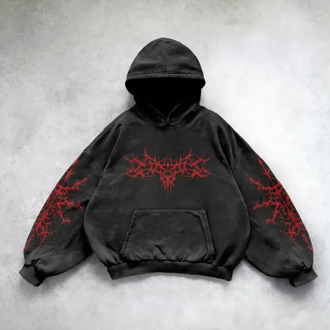 Divin Embroidery Zip Up Hoodie