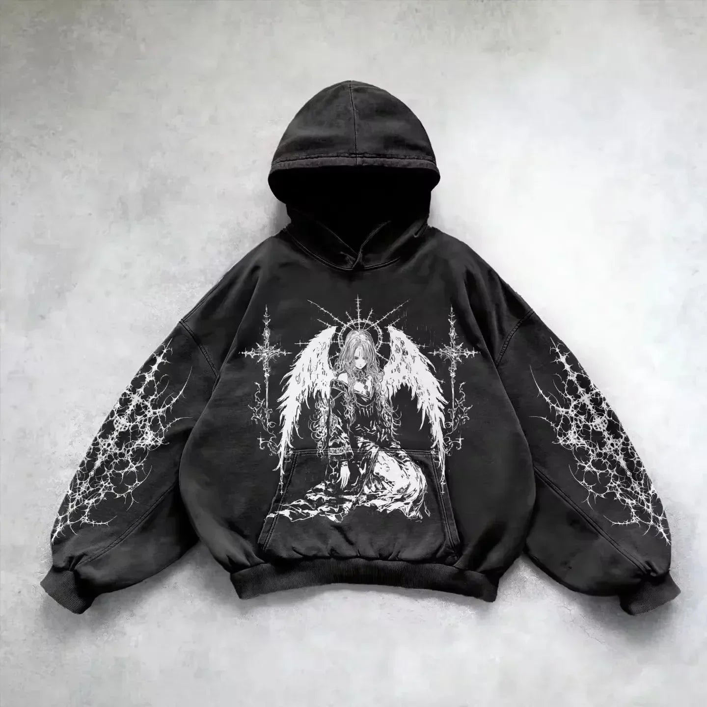 Casual Retro Gothic Printing Hoodie
