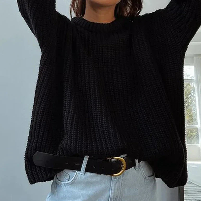 Simple Pullover  Purple  Y2k Sweater