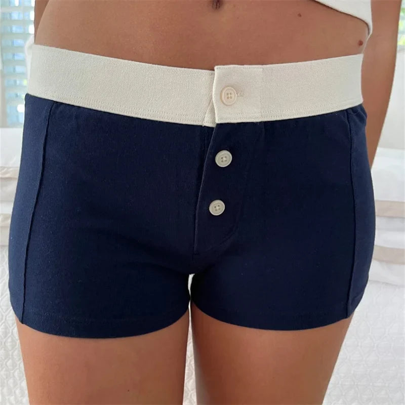 Cotton Print Button Sweatshort