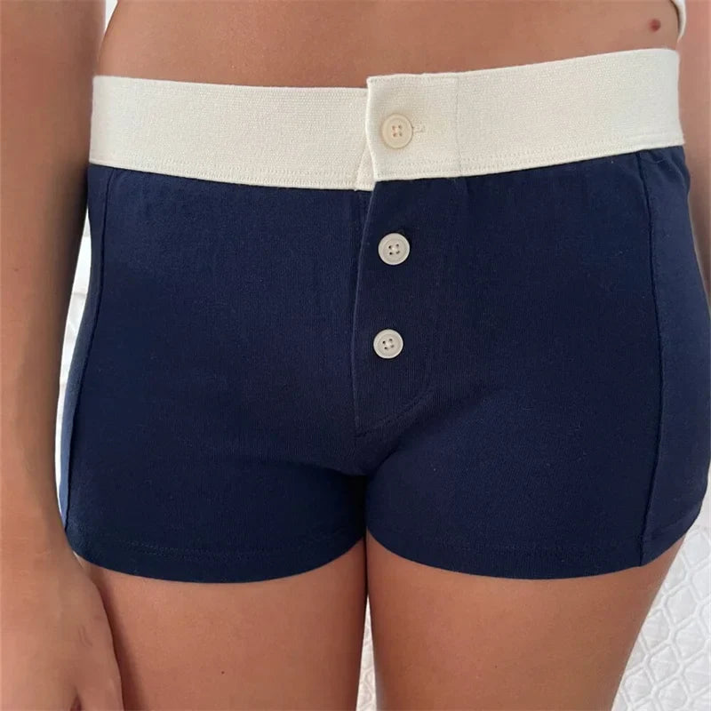 Cotton Print Button Sweatshort