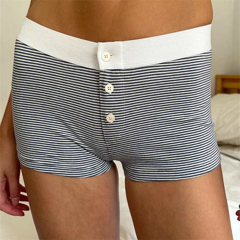 Cotton Print Button Sweatshort