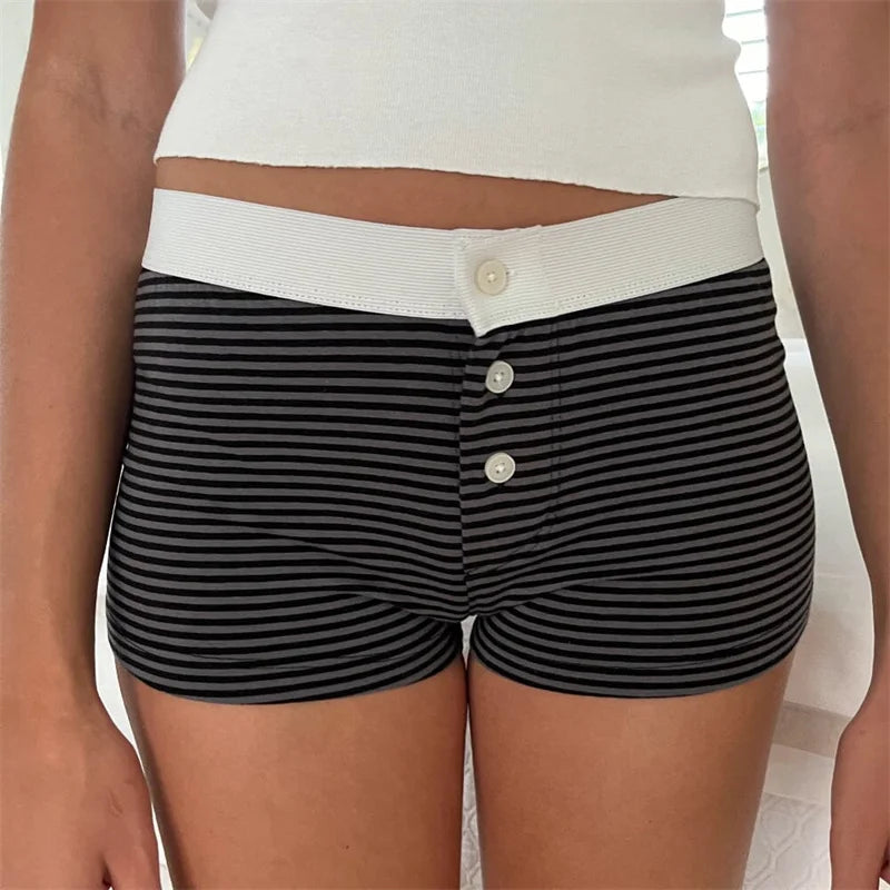 Cotton Print Button Sweatshort