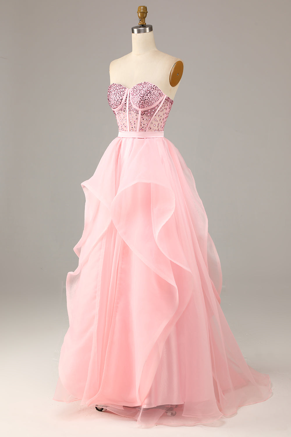 Black Strapless Ball Gown Evening Dress