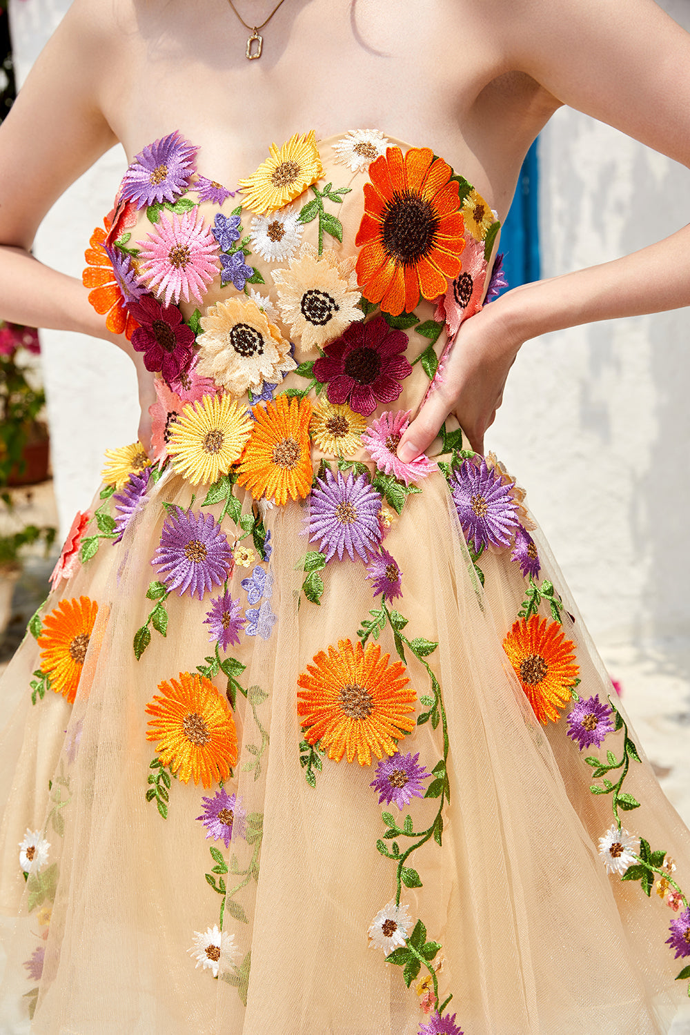 Light Green Strapless Homecoming Dress with 3D Flowers