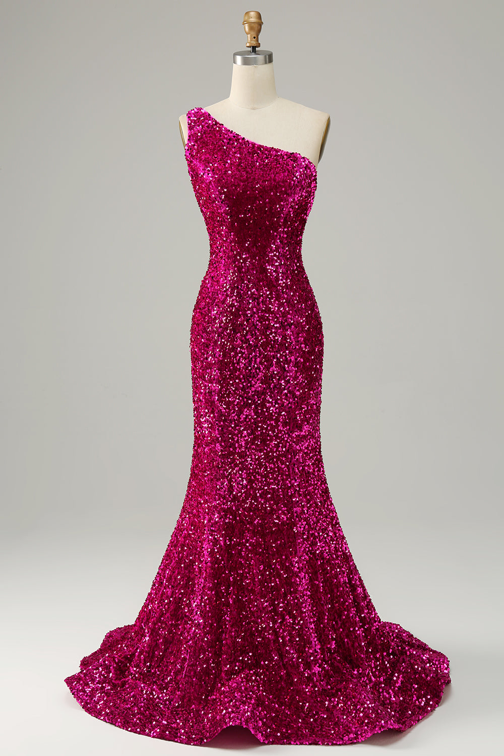 One Shoulder Sequin Mermaid Prom Dress - Fashionpara