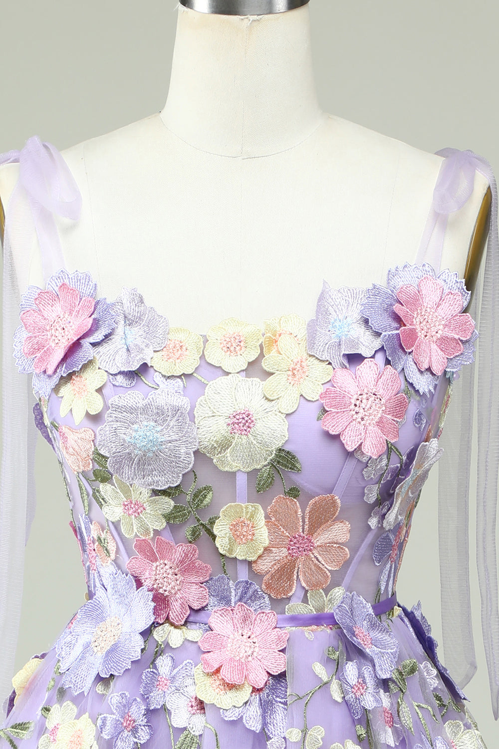 Purple Corset A-Line Short Homecoming Dress with 3D Flowers