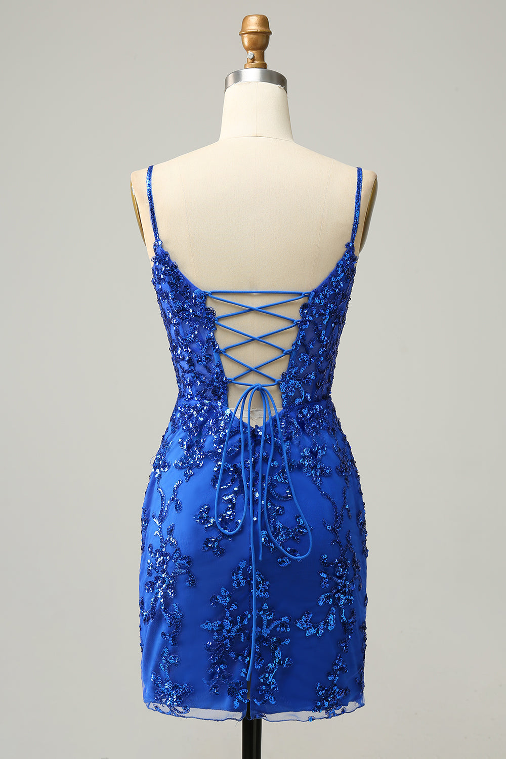 Sequins Spaghetti Straps Red Short Homecoming Dress