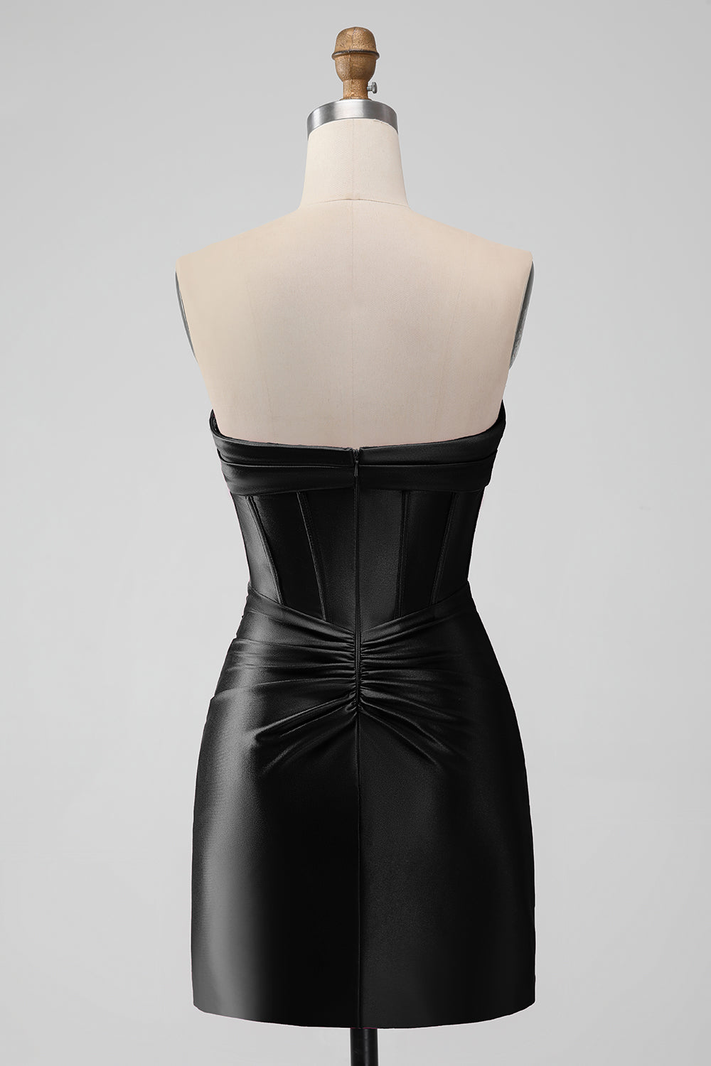 Copper Bodycon Sweetheart Satin Corset Short Homecoming Dress - Fashionpara
