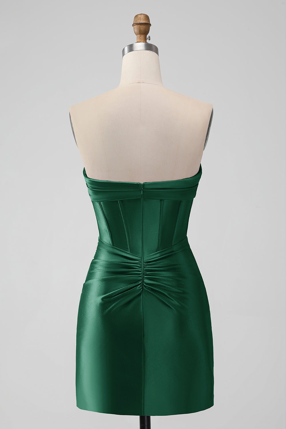 Copper Bodycon Sweetheart Satin Corset Short Homecoming Dress - Fashionpara