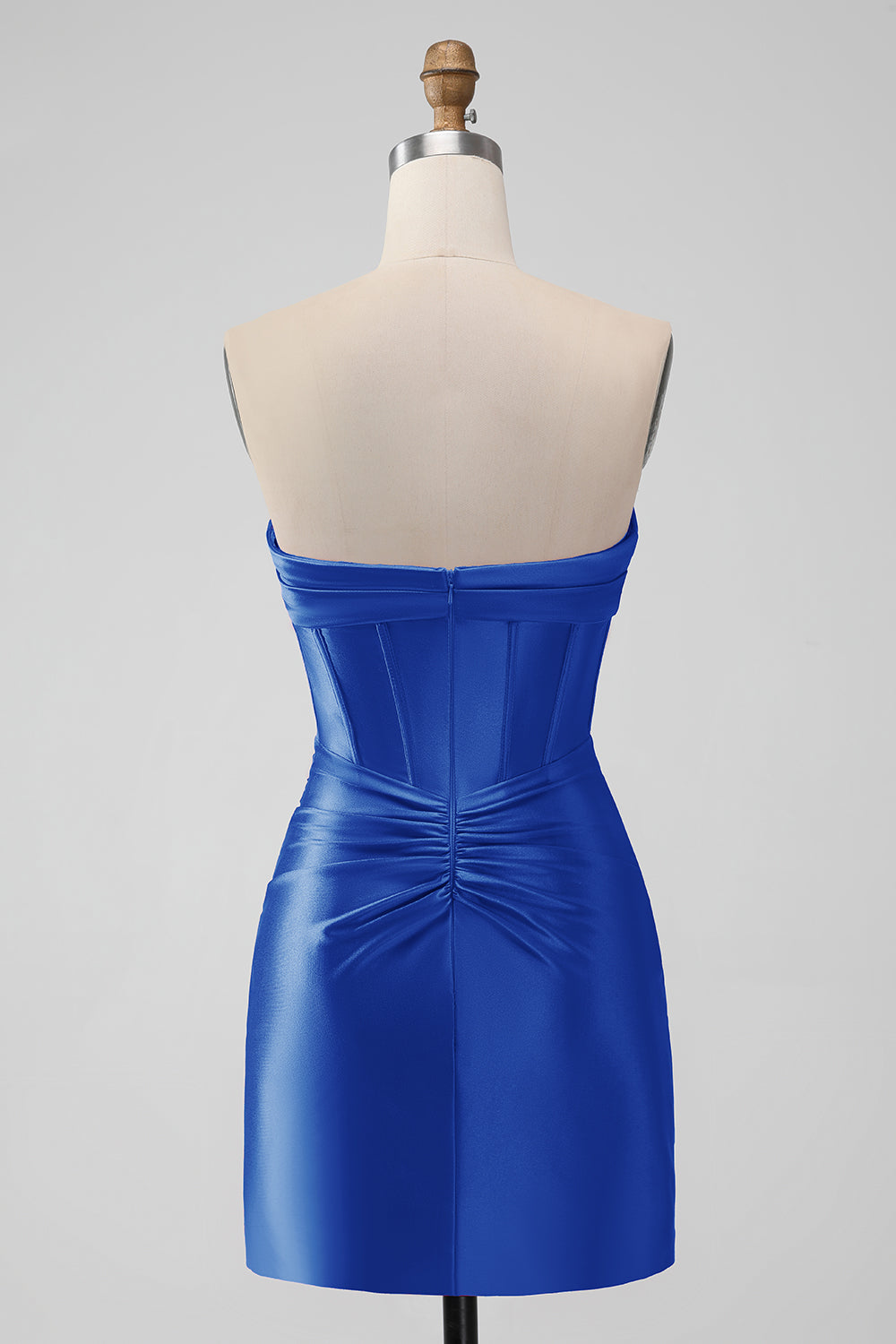 Copper Bodycon Sweetheart Satin Corset Short Homecoming Dress - Fashionpara