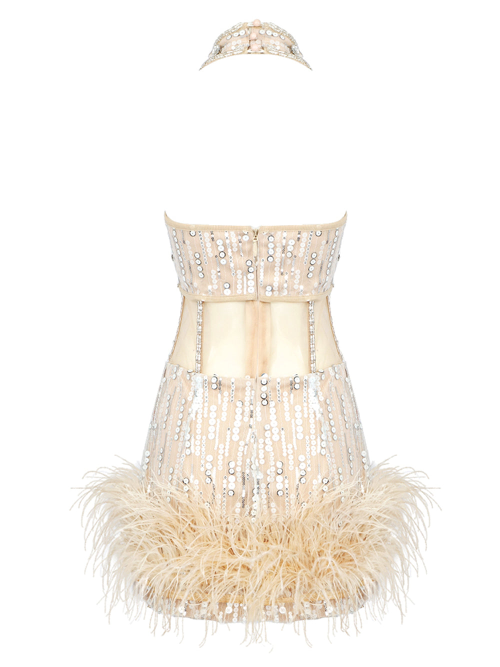 POEME Feathers Mini Dress