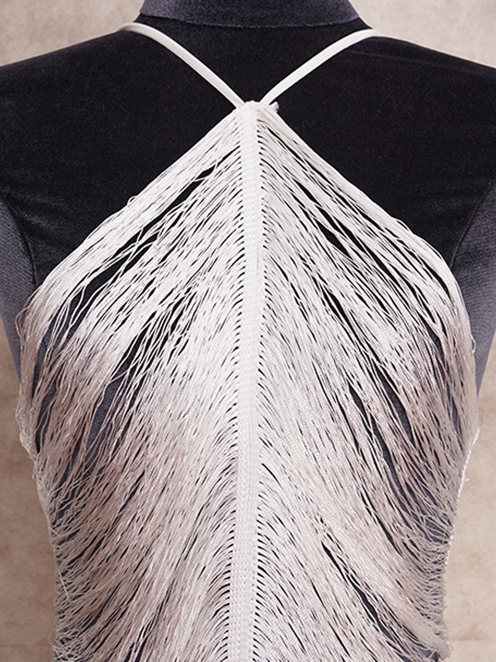 Tassel Fringe Halter Backless Bodycon Maxi Dress 22