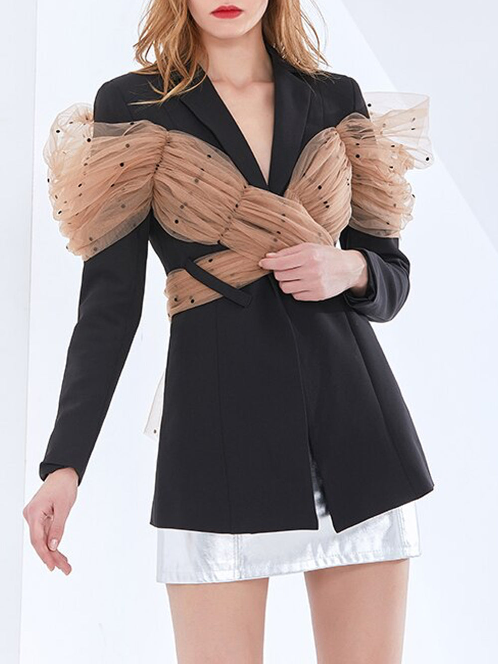 ARCO Blazer w Wrapped Mesh Bow-knot 13