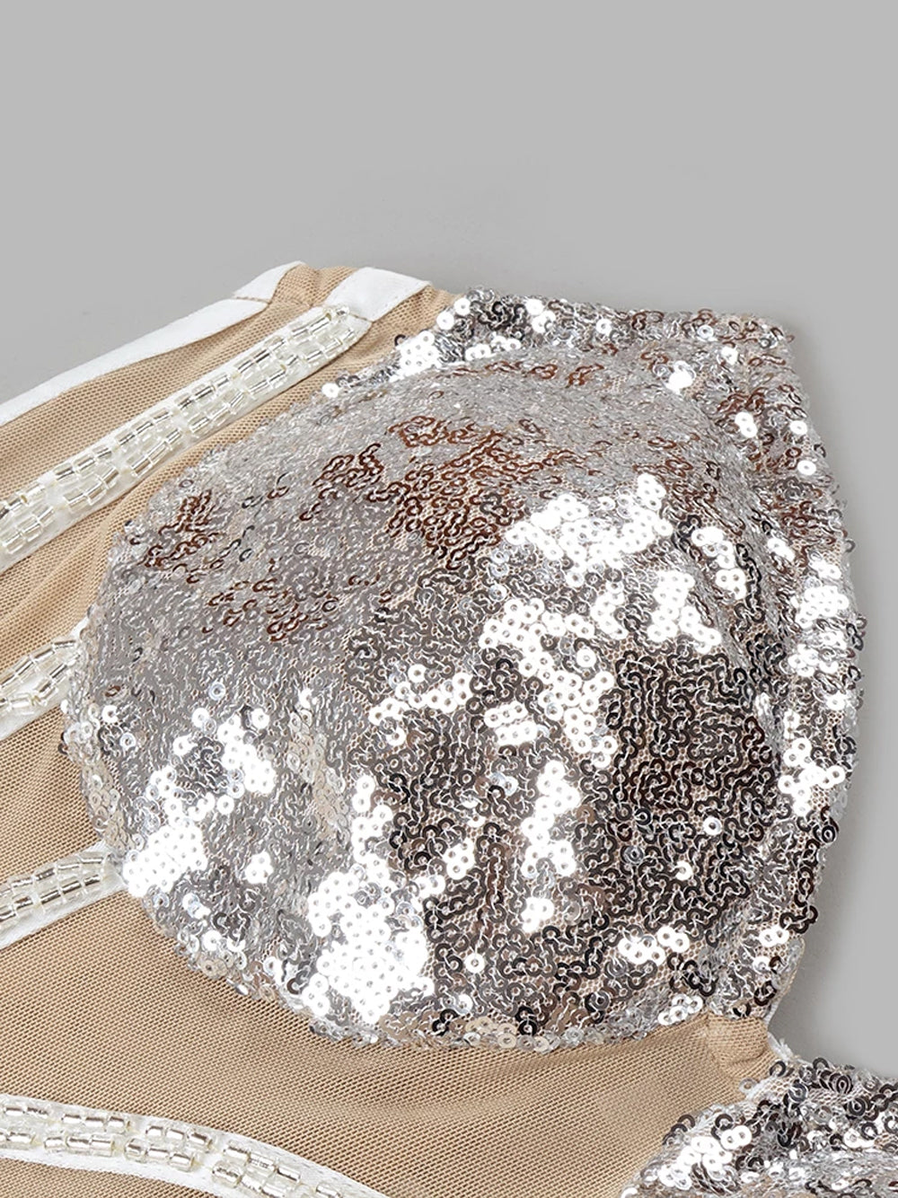Sequin Strapless Pearl-Embellished Corset Mini Dress 3