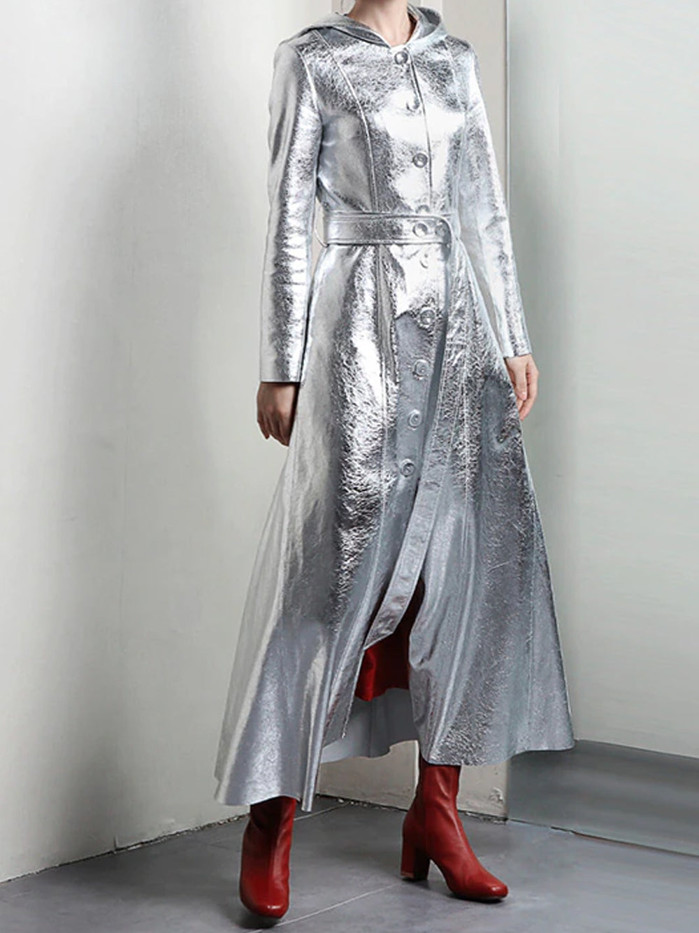 SPACY Vegan Leather Trench Coat 10