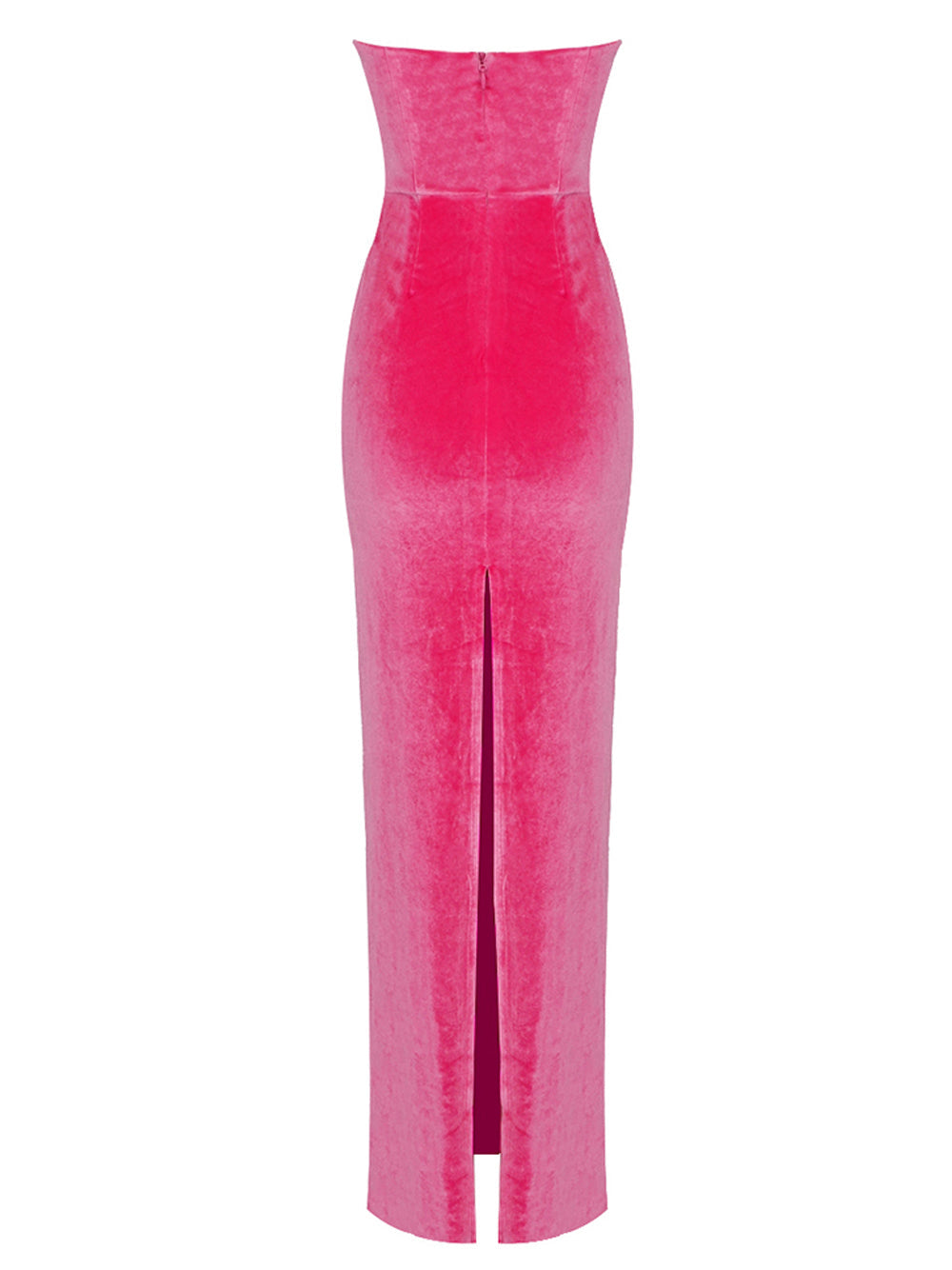 Velvet Strapless Twist-Front Column Maxi Dress 2